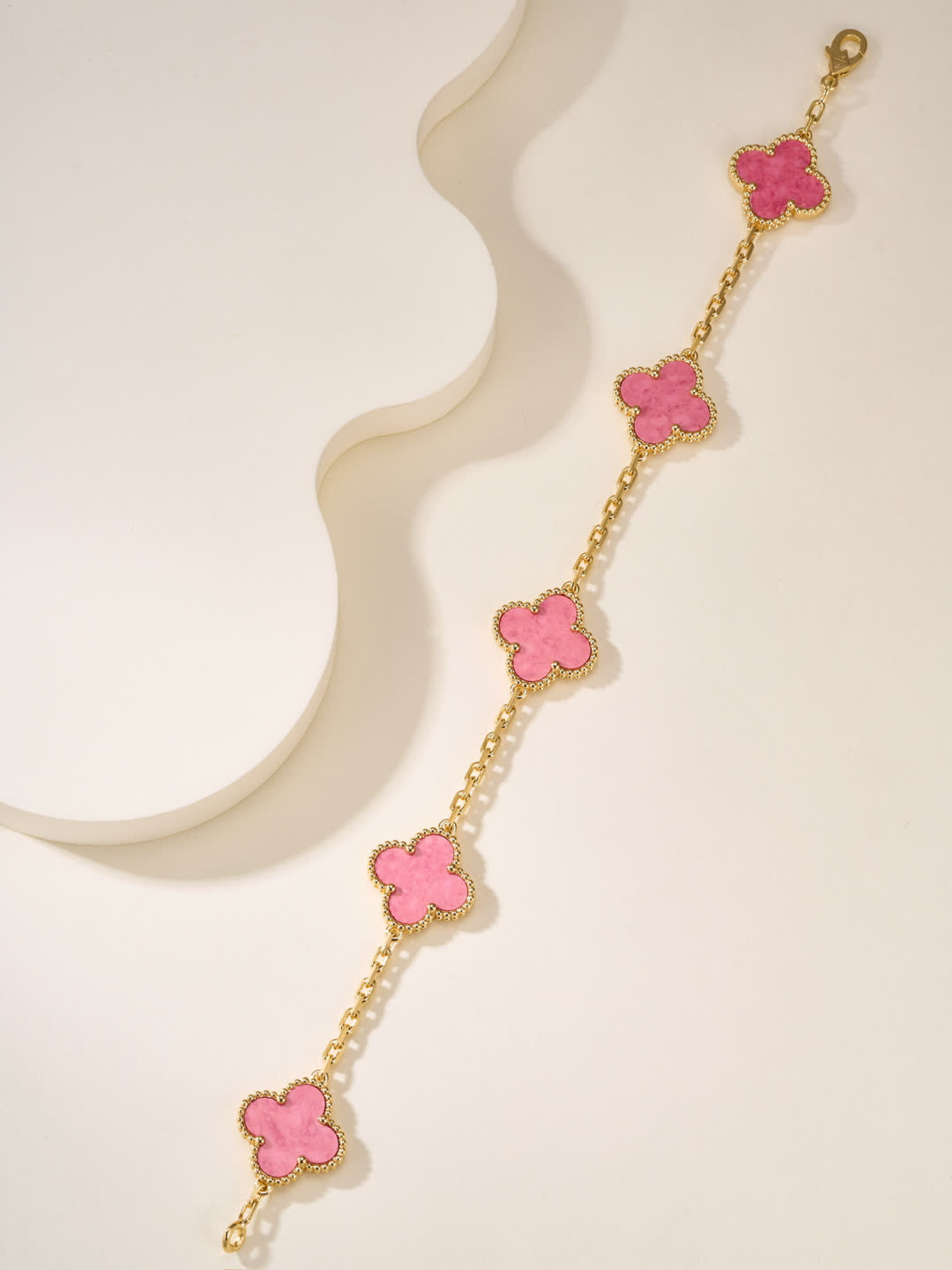 Van Cleef & Arpels Alhambra Pink Enamel Bracelet